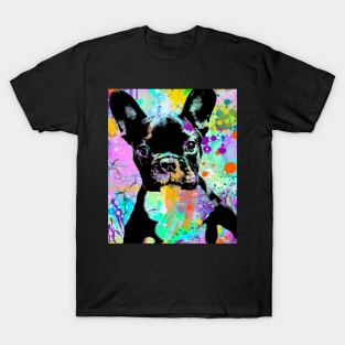 French Bulldog Lover Paint Spatter Art Unique Gift Tee Frenchie T-Shirt